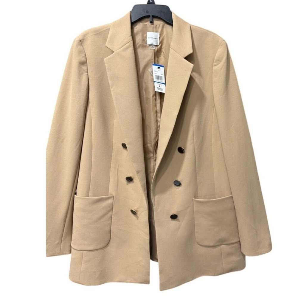 A New Day Women's Beige Double-Breasted Blazer Size‎ XL